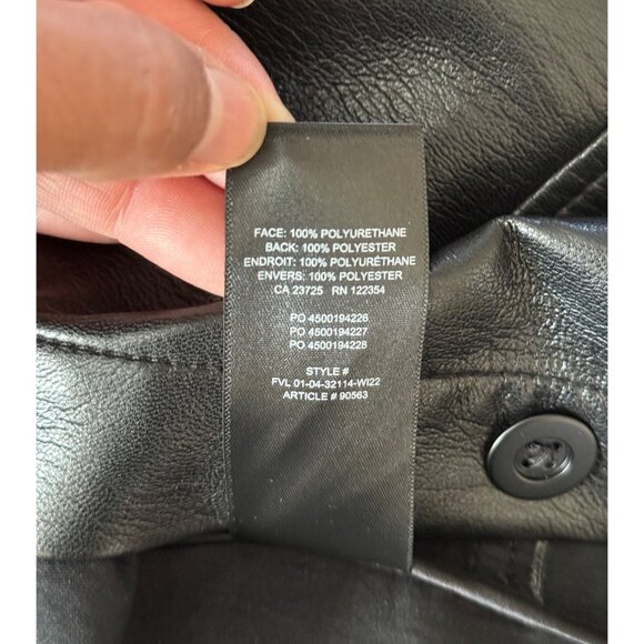 Aritzia Babaton Vegan Leather Pelli Oversized Shirt Jacket Black - Picture 13 of 13